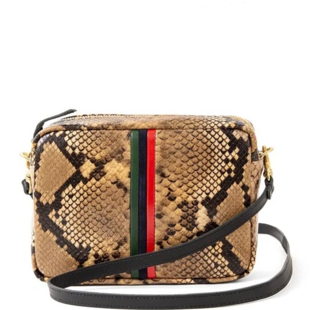 Clare V Crossbody Midi Sac in Tan Snake
